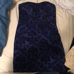 Blue and black floral dress